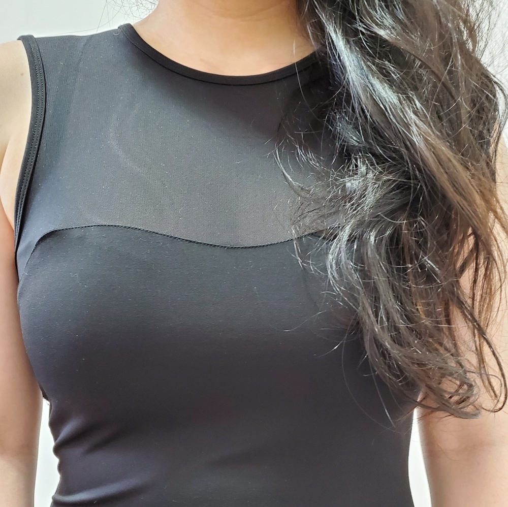 Wilfred Free Mesh Sweetheart Shaped Fitted Black Dress
